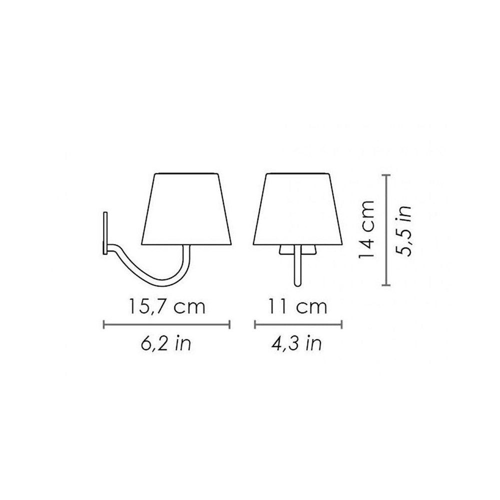 Lampada a led da Parete Poldina Bianca ricaricabile e dimmerabile con batteria fino a 12 ore