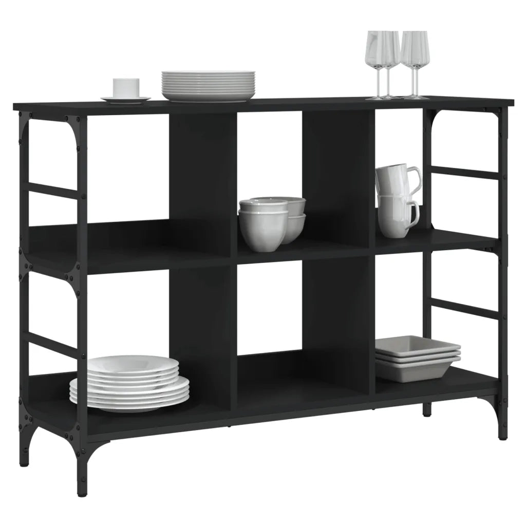 Credenza Nera 102x32x73,5 cm in Legno Multistrato 837722