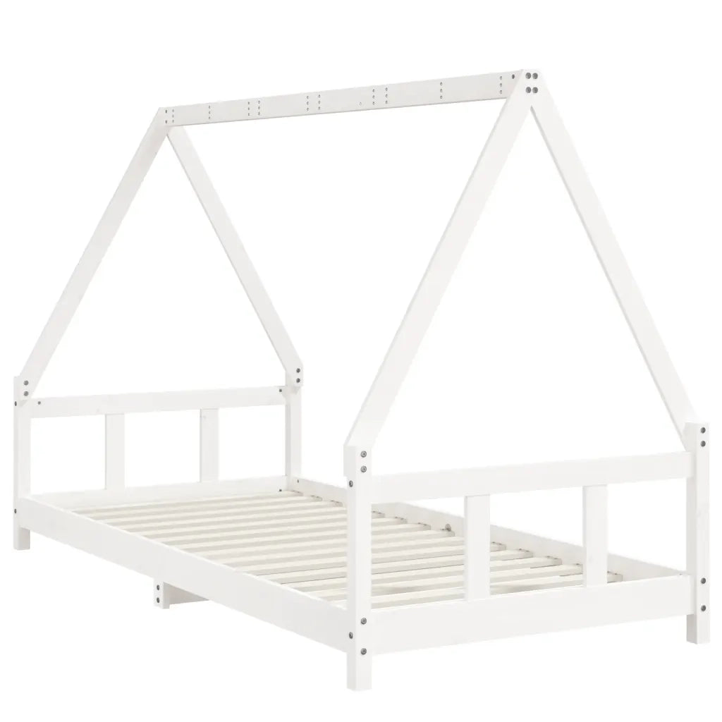 Giroletto per Bambini | Letto Infantile | Lettino Bianco 90x200cm in Legno Massello di Pino