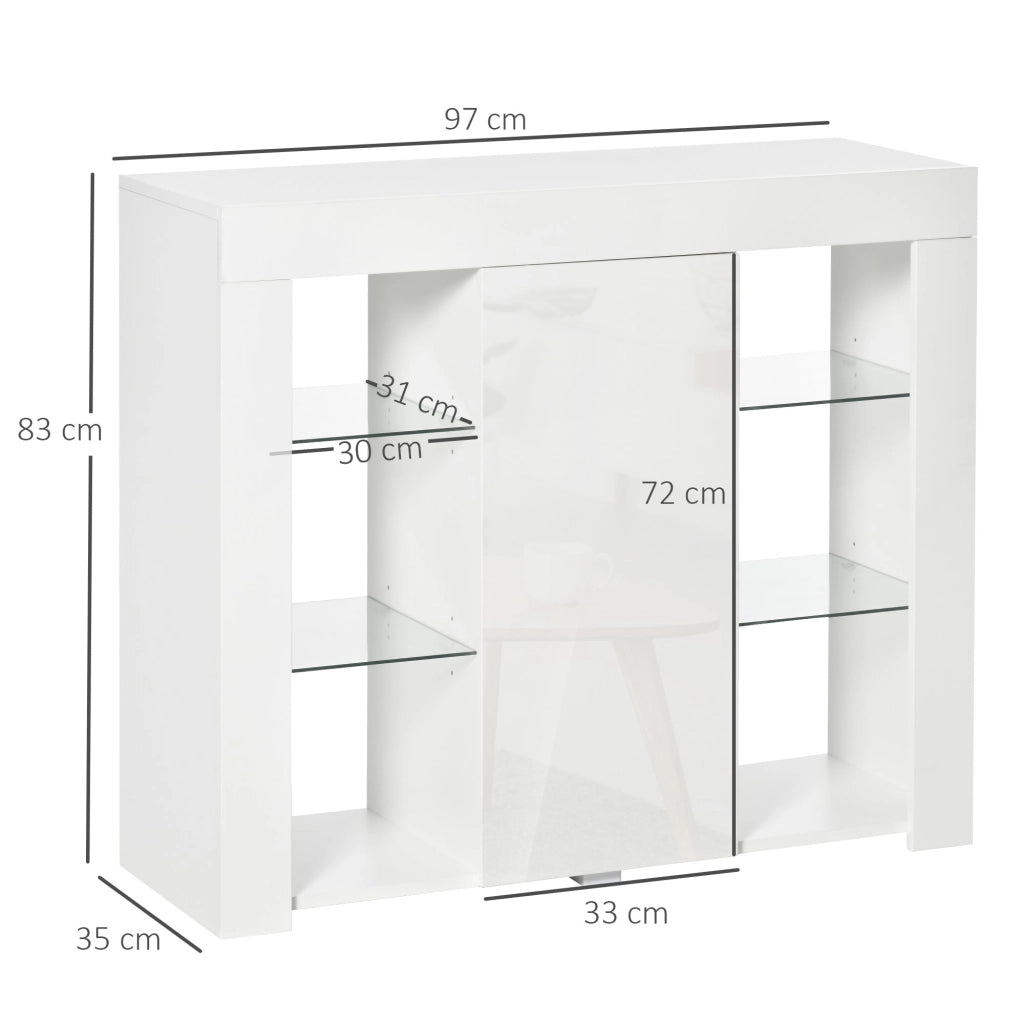 Credenza Moderna con Mensole 97x35x83 cm in Legno truciolare Bianco