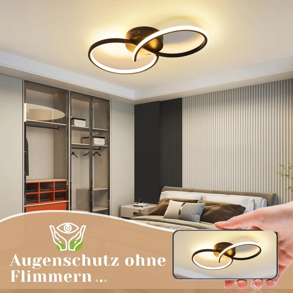 ZMH Lampada da soffitto plafoniera LED moderna nera 12W 3000K per soggiorno corridoio