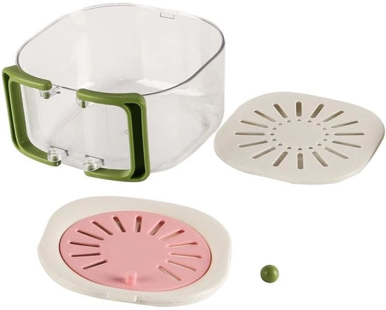 Afdruipmand 2-in-1 opvouwbaar con zeef e manico con contenitore di conservazione 15x8,5cm in PP+PET con funzione di drenaggio