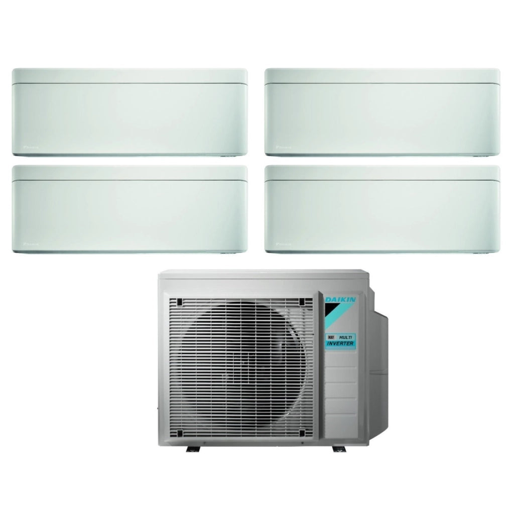 Climatizzatore Condizionatore Daikin Bluevolution Quadri Split Inverter serie STYLISH WHITE 9+9+12+12 con 4MXM80N R-32 Wi-Fi Integrato 9000+9000+12000+12000 Colore Bianco - Garanzia Italiana