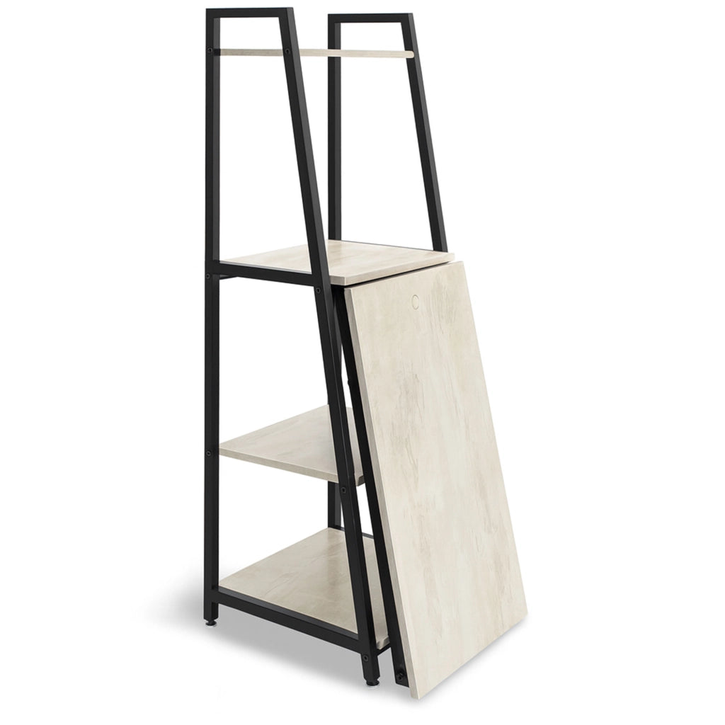 Bimyo - Scrivania pieghevole con libreria salvaspazio 50x41xH128 cm in stile industrial bleach