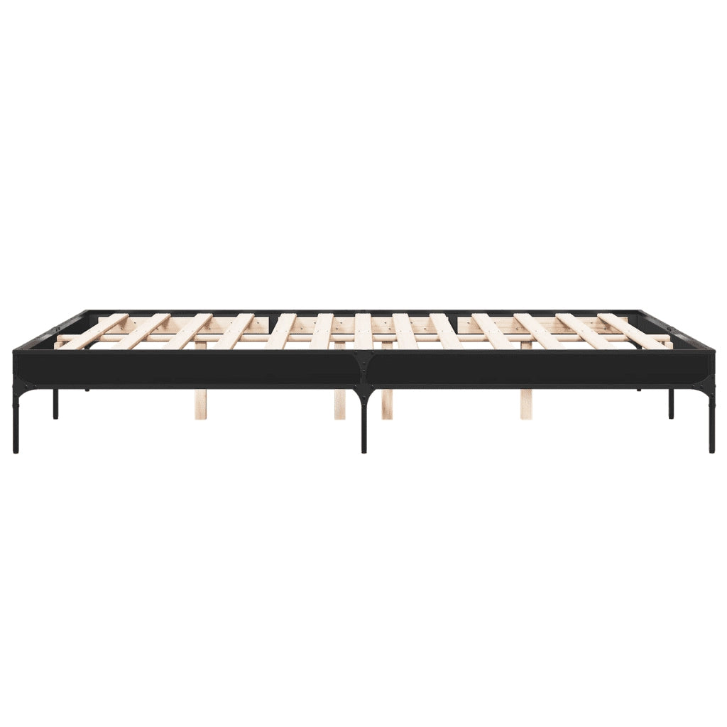 Giroletto Nero 150x200 cm in Legno Multistrato e Metallo