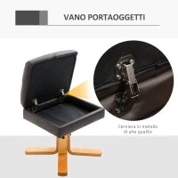 Poltrona Sedia Relax Reclinabile con Poggiapiedi in pelle PU Marrone