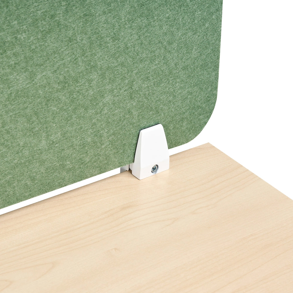 Pannello Divisorio da Scrivania Verde in PET con Rivestimento in Tessuto, 160 x 50 cm, Schermo Acustico per Ufficio e Home Office