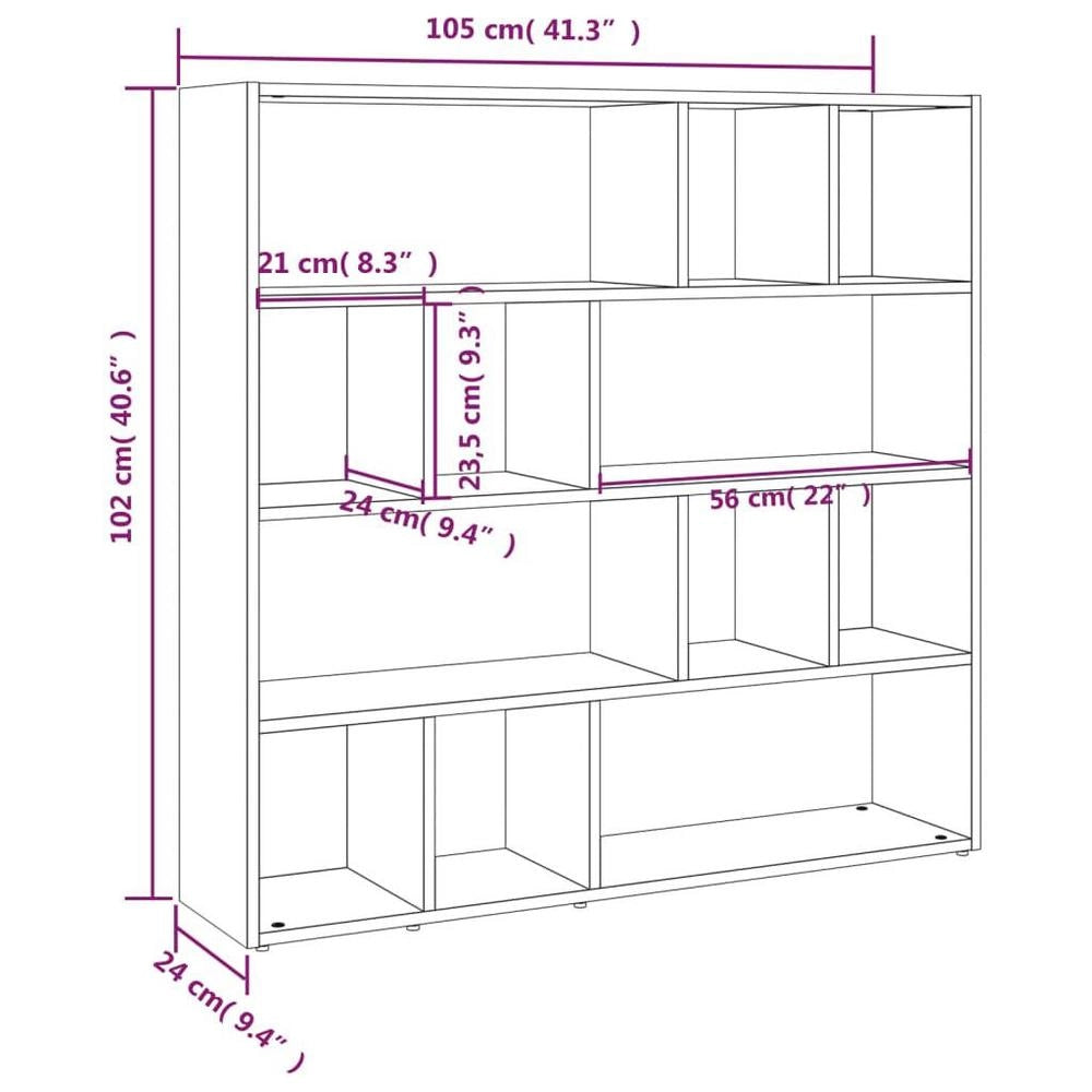 Bookshelf/room Divider, Concrete Grey, 105x24x102 Cm