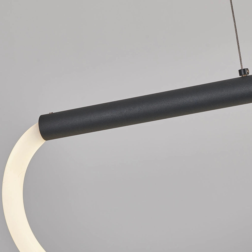 Lampada sospensione lineare 100cm nera LED 24W 4000K