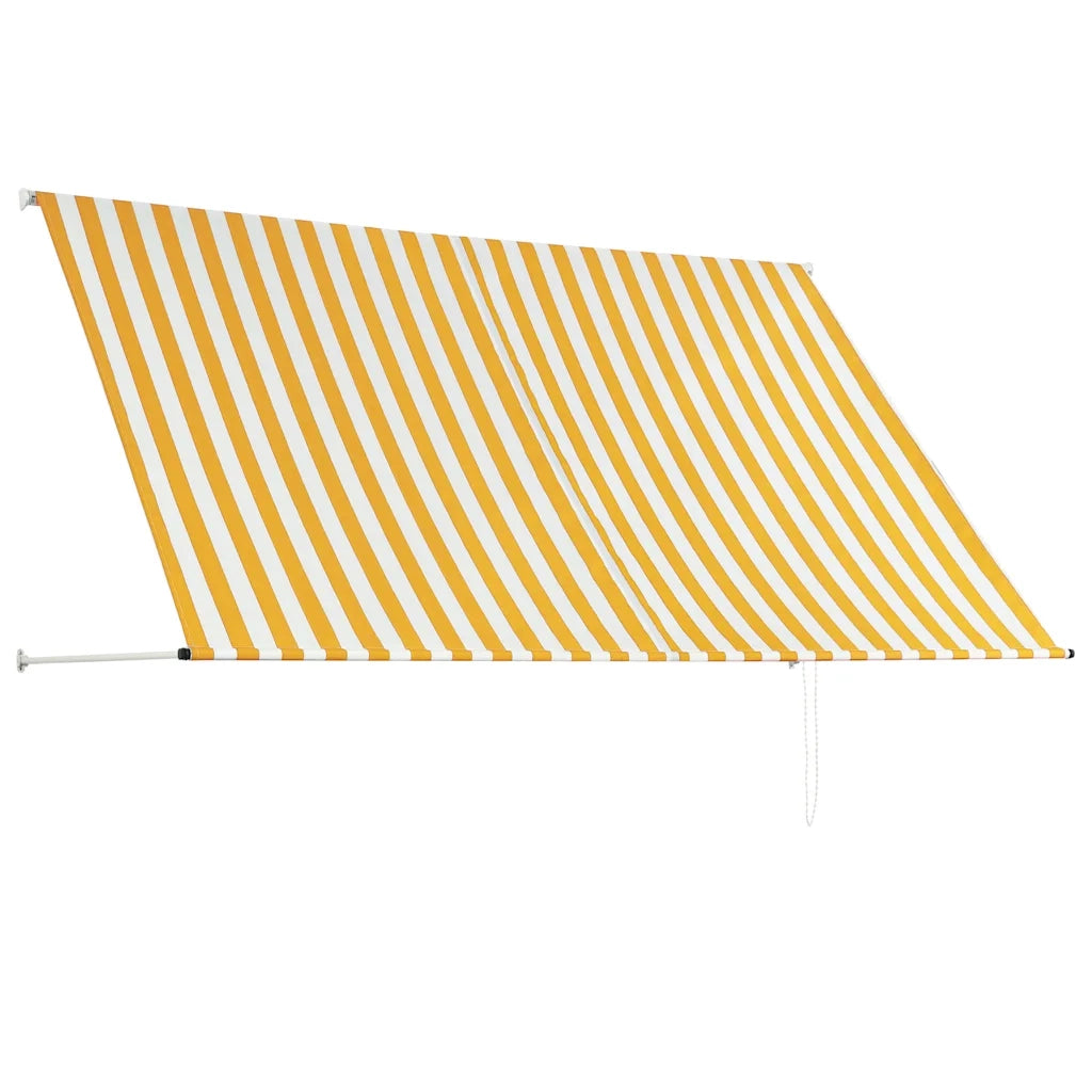 Tenda da Sole Retrattile 250x150 cm Giallo e Bianco 143754