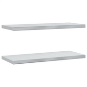 2 pz Mensole a Muro | Scaffale Parete | Ripiano a parete 75x30 cm Argento in Acciaio Inossidabile