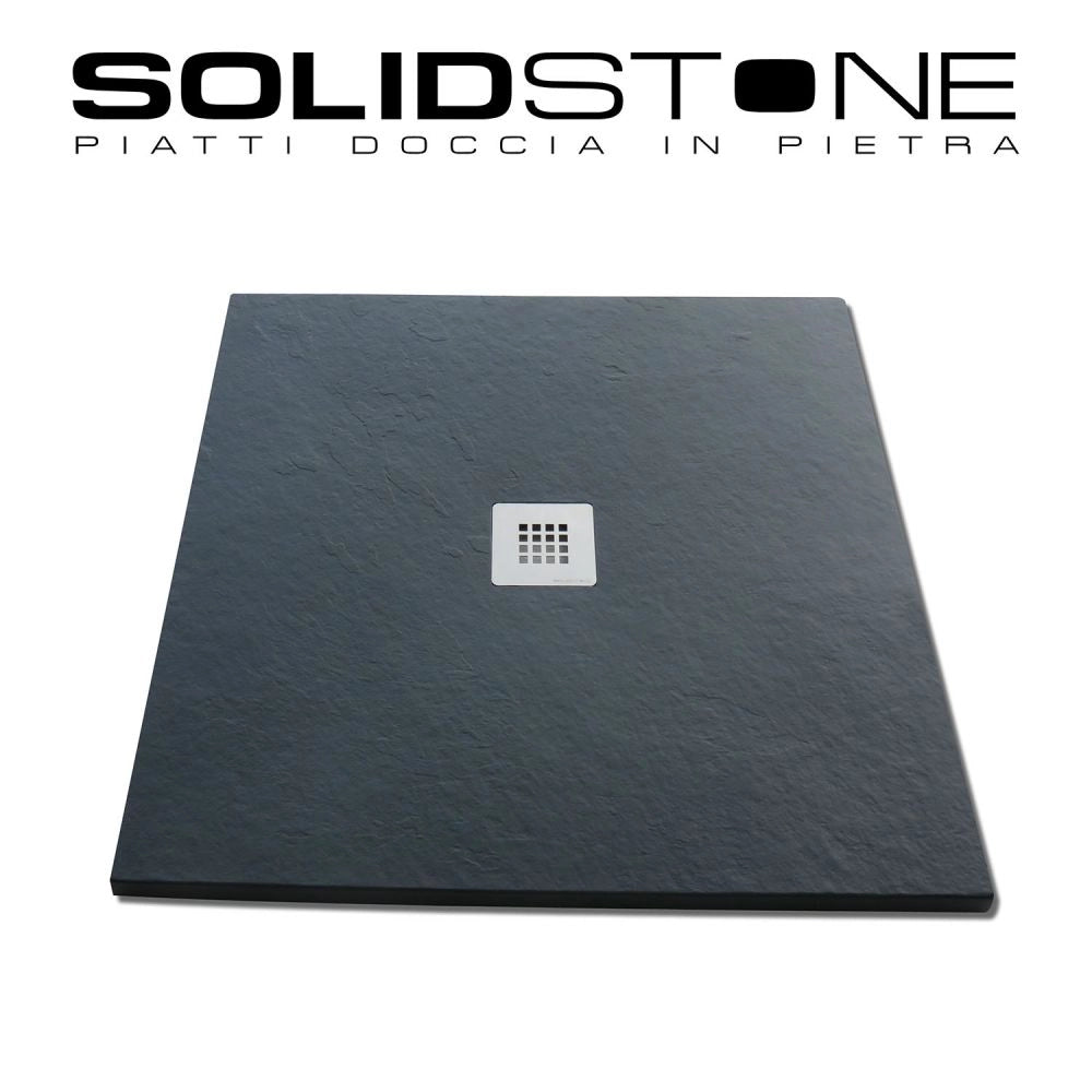 Piatto doccia in pietra SOLIDSTONE alto 2,8 cm - Antracite Grafite nero RAL 7016 - Misura: 90x100 x 2,8h