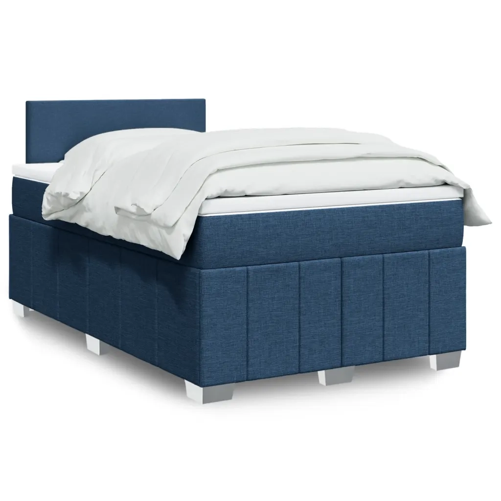 vidaXL Giroletto a Molle con Materasso Blu 120x200 cm in Tessuto