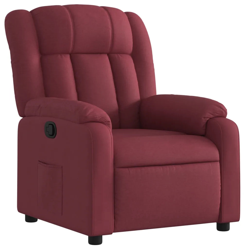 Poltrona | Sedia Relax Reclinabile in Tessuto Rosso Vino