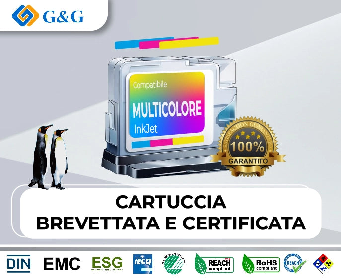 INK G&G HP 301XL CMY 18ML RIGENERATO INK LEVEL MULTIPACK