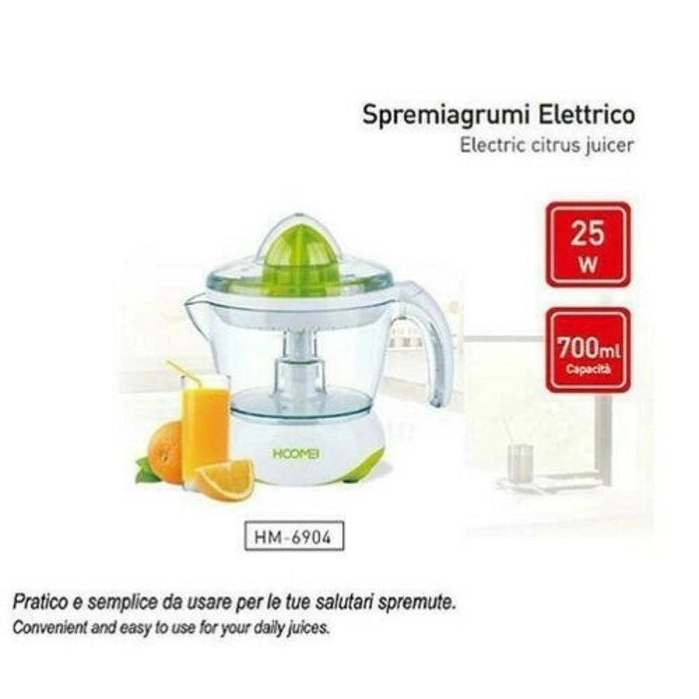 Trade Shop - Spremiagrumi Elettrico 25 Watt 700 Ml Per Spremute Con Doppio Senso Di Rotazione -