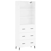 Buffet credenza cassettiera armadio mobile contenitore organizer cucina soggiorno salotto alto 69,5 x 34 x 180 cm legno ingegnerizzato bianco 02_0032554