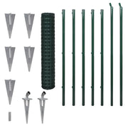Recinzione da Giardino | Recinzione Euro in Acciaio 10x1,7 m Verde