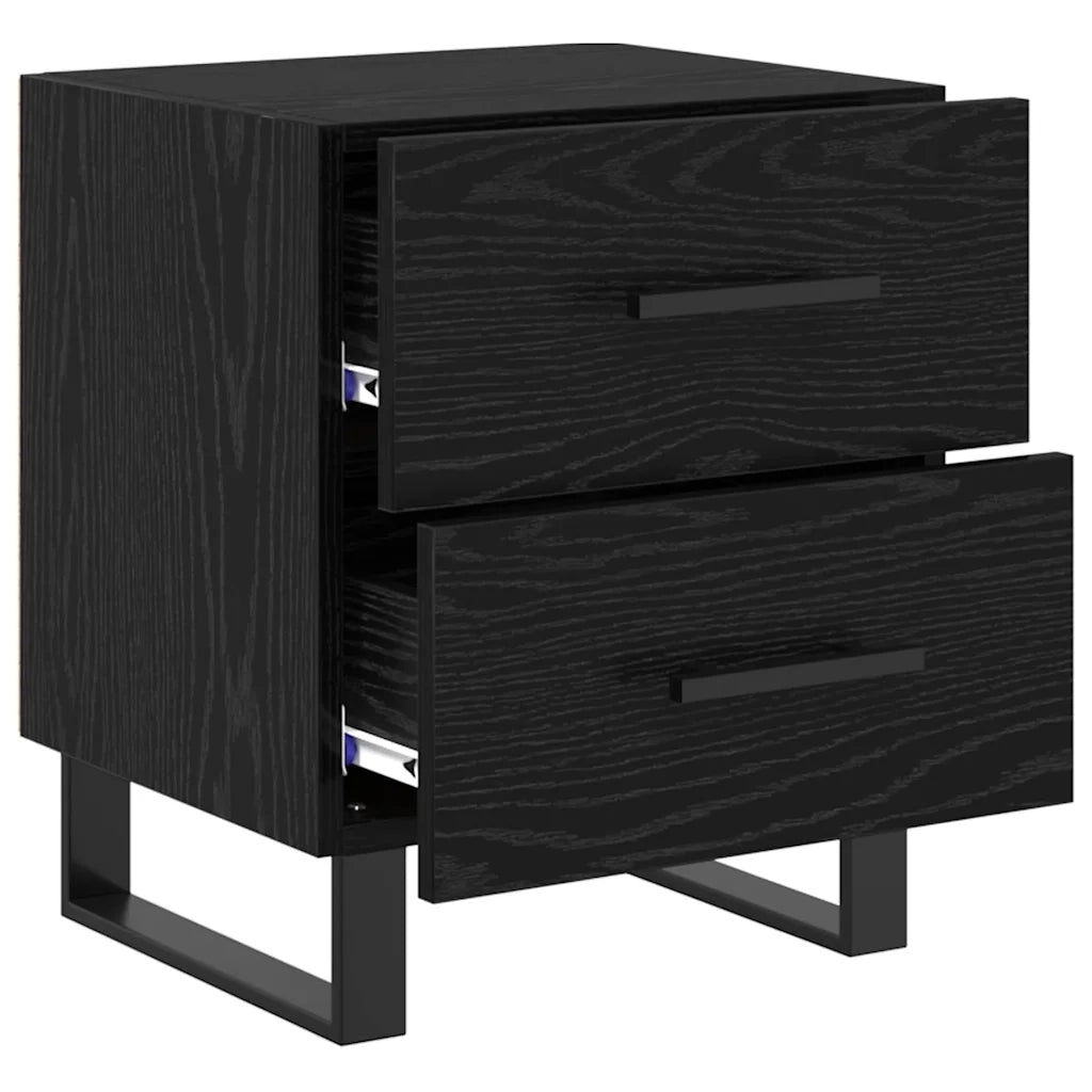 Armadio da Notte 2 pcs Rovere Nero 40 x 35 x 47,5 cm 882063