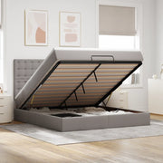 Struttura Letto Pouf con Materasso Tortora 180x200cm in Tessuto 3314194