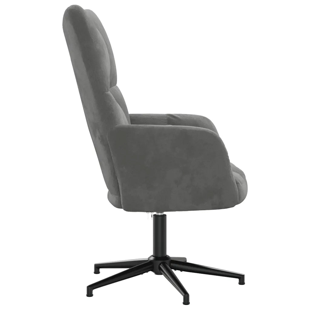 Sedia Relax Grigio Scuro in Velluto