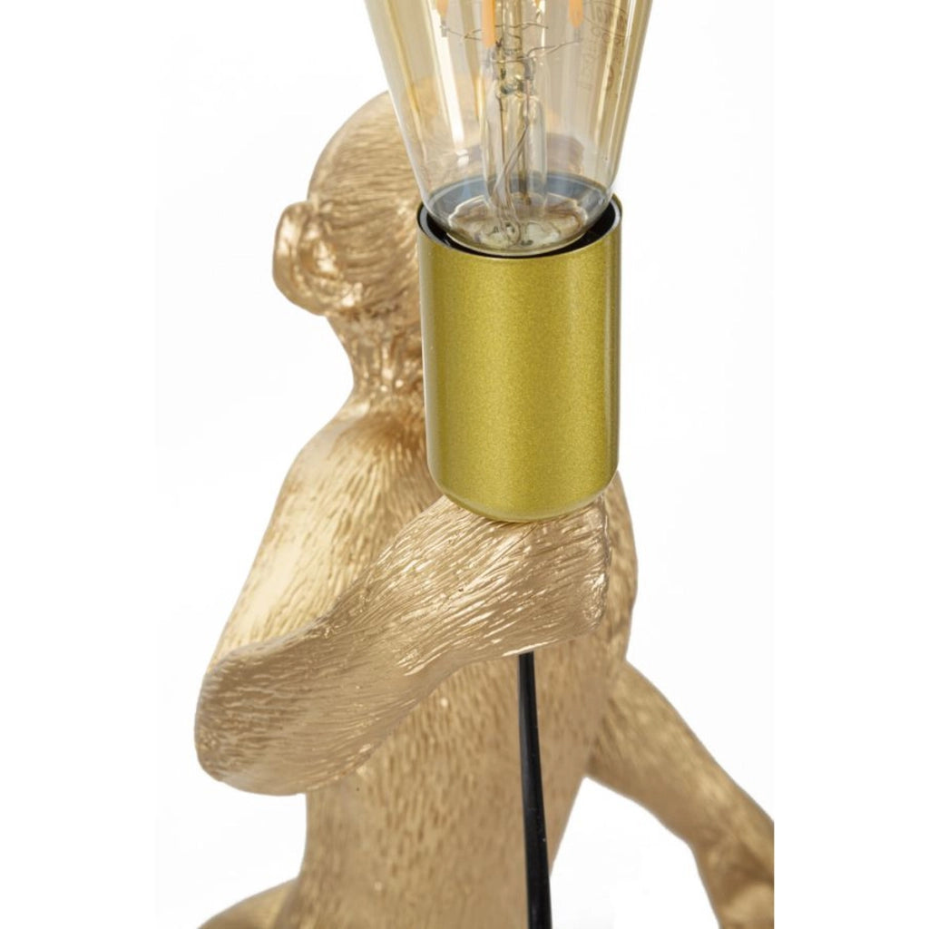 Lampada da Tavolo Scimmia 4, Oro, Poliresina, 26x34x55 cm