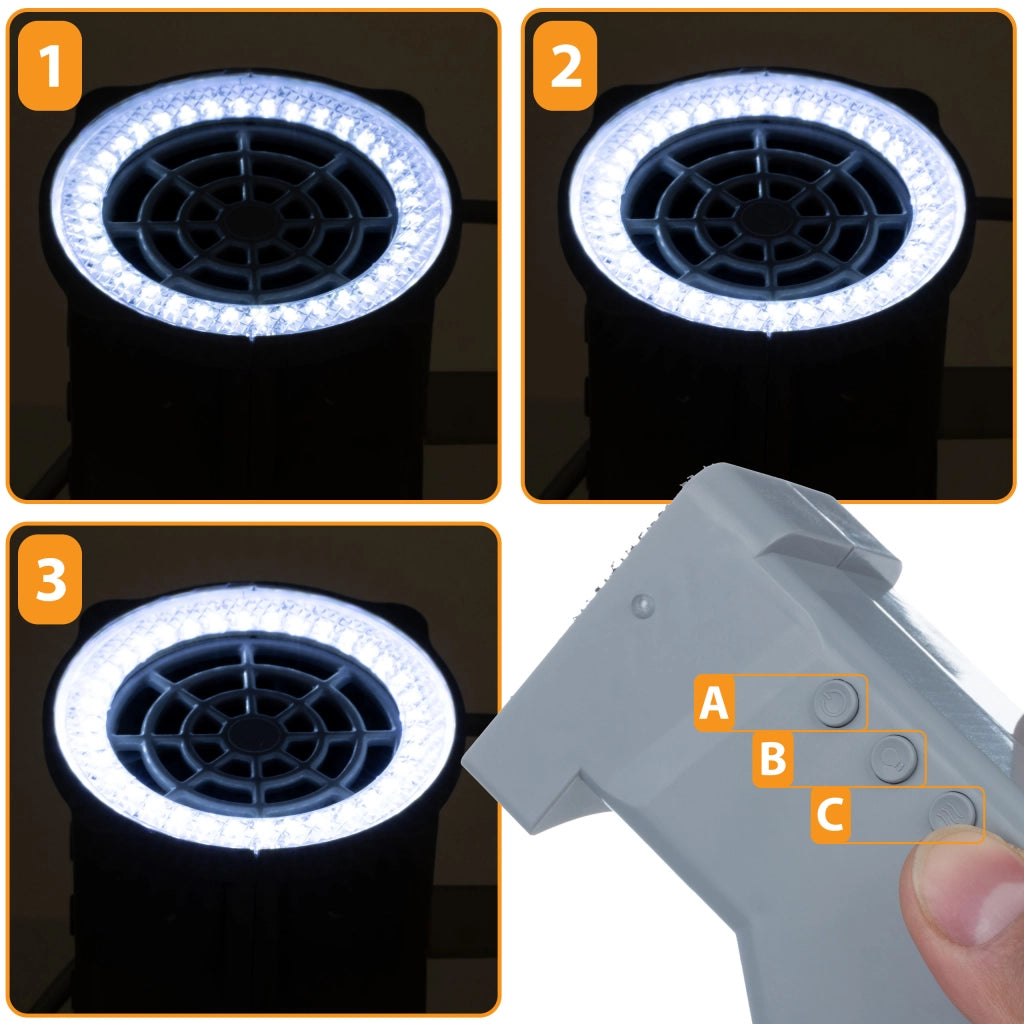 Potenziatore di Aspirazione per Microscopio Stereoscopico – Ventola 7600 RPM, 36 LED | USB Tipo C, 5V DC