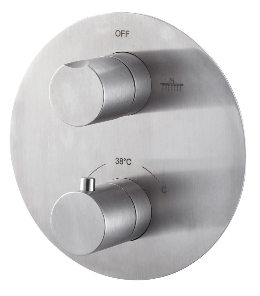 Rubinetto Miscelatore Monocomando Termostatico ad Incasso in Acciaio Inox Satinato Nilo