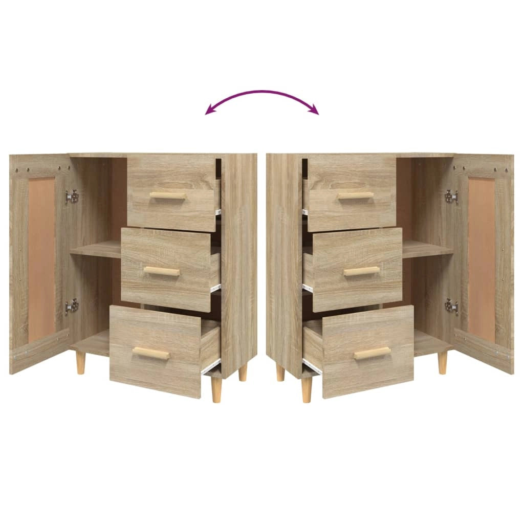 Buffet credenza cassettiera armadio mobile contenitore organizer cucina soggiorno rovere Sonoma 69,5 x 34 x 90 cm legno ingegnerizzato marrone 02_0031647
