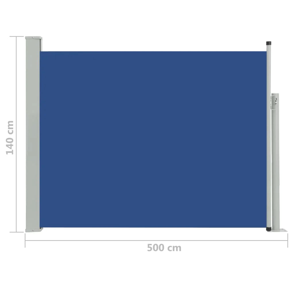 Tenda da sole laterale retrattile/schermo privacy per patio giardino terrazza balcone 140 x 500 cm blu 02_0007251