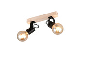 Faretto soffitto vintage nero legno 2xE27 LYNAR RL
