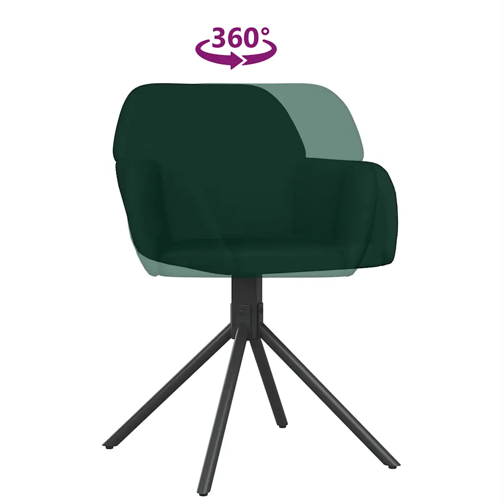 Sedie da Pranzo Girevoli 2 pz | Sedie da cucina Verde Scuro in Velluto