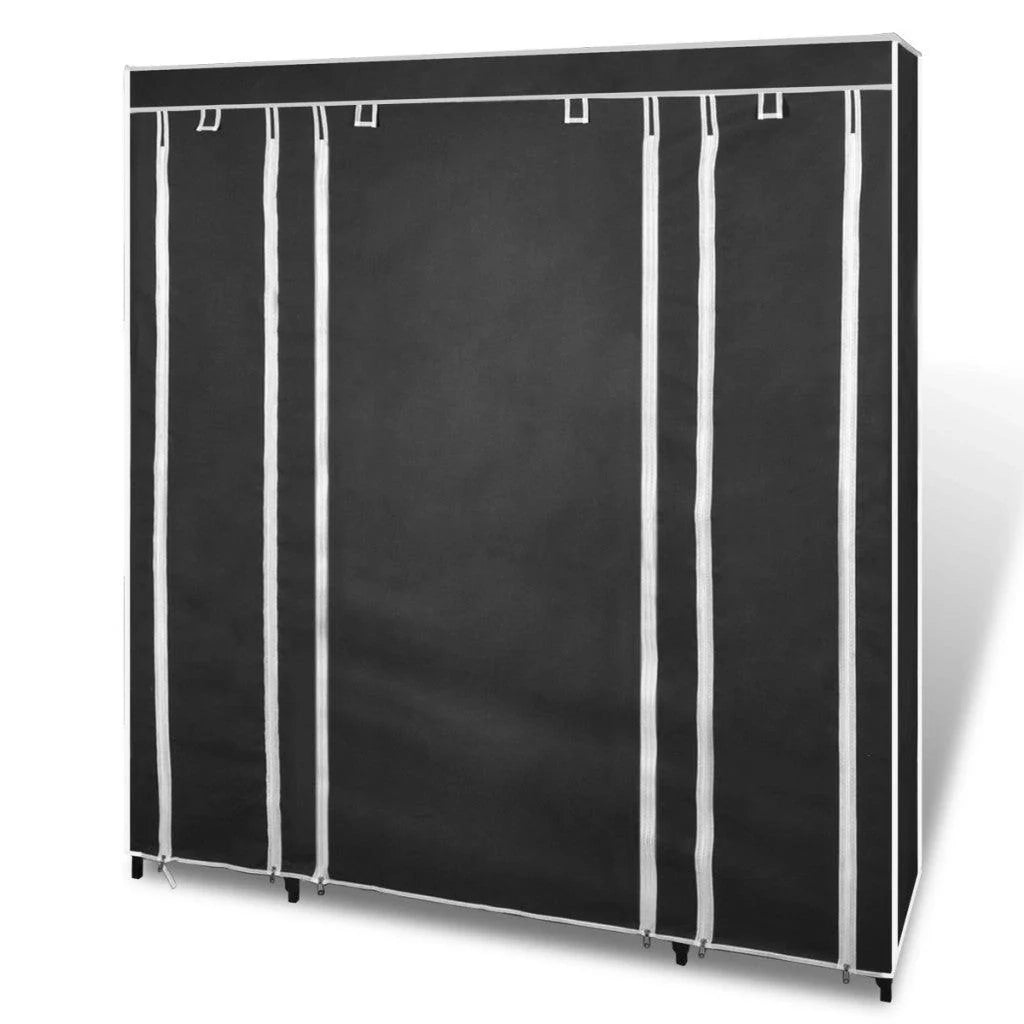 Armadio con ripiano tessuto non tessuto nero altezza 180 cm ingresso camera da letto campeggio re-camping 2002006/2