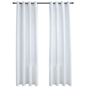 Tende Oscuranti | Tende Blackout con Anelli in Metallo 2 pz Avorio 140x245 cm
