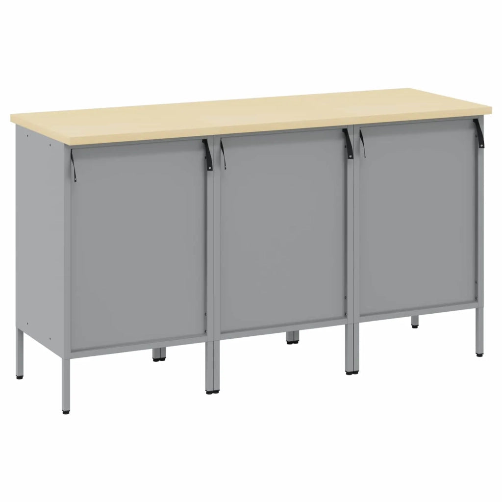Mobile da lavoro 3 pcs Rosso e Grigio 150 x 55 x 85 cm 3321369