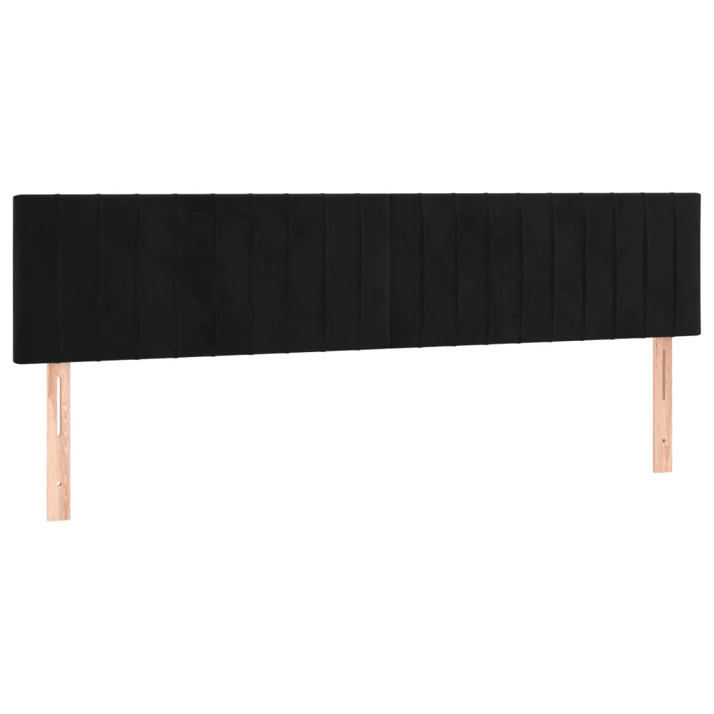 Testiera Nera 180x5x78/88 cm in Velluto 346280