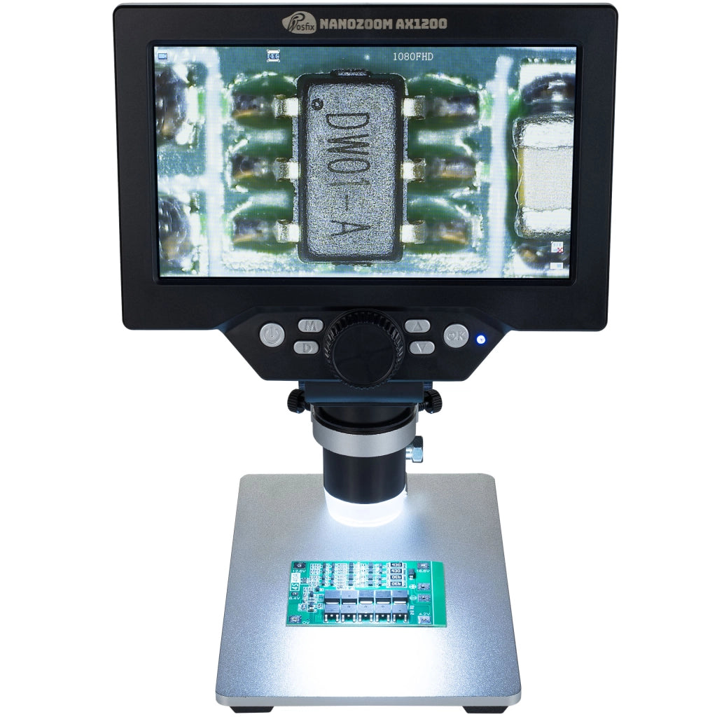 Mikroscopio Digitale LCD 7" Rosfix NanoZoom AX1200 – Ingrandimento 1200x | 12MP | Full HD 1080p | LED | USB | microSD