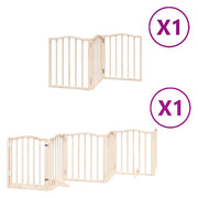 Cancelletto di sicurezza per cani con porta pieghevole 9 pannelli in legno di pioppo marrone 02_0023337