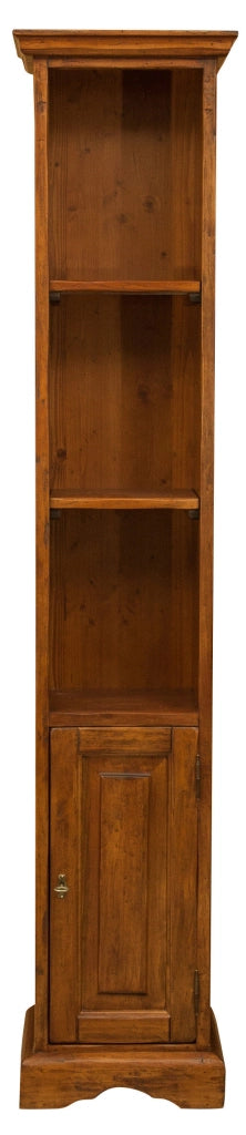 Biscottini Piccola libreria in legno massello di tiglio finitura noce L40xPR30xH196 cm. Made in Italy