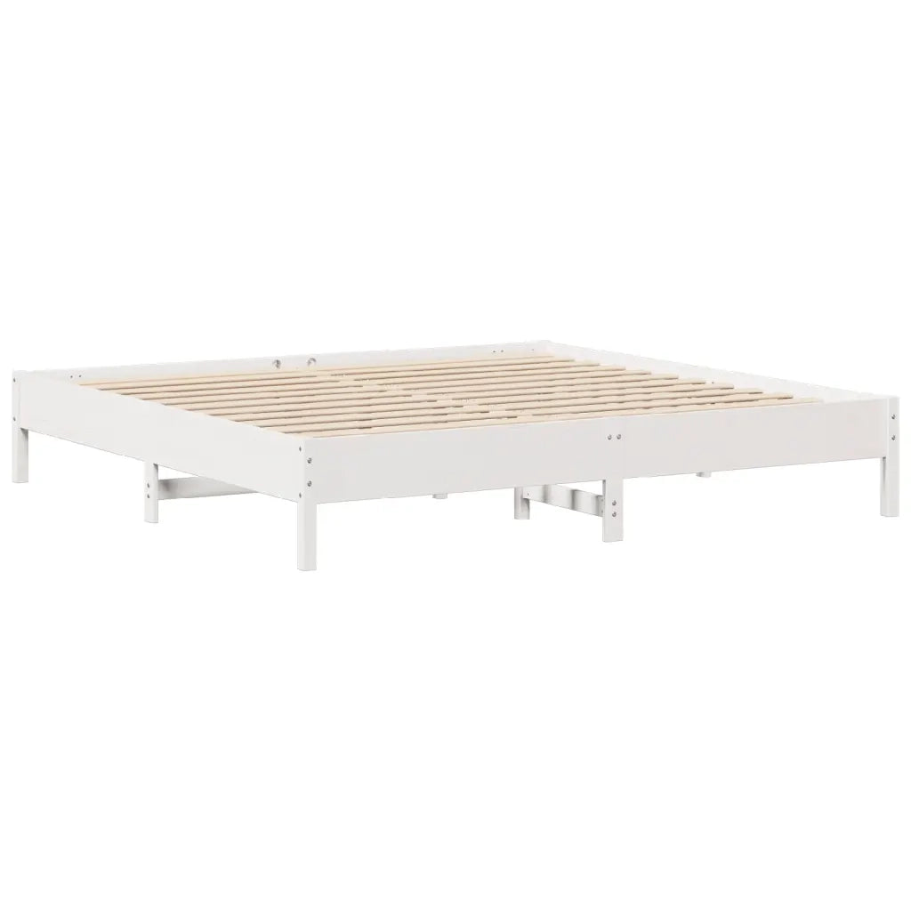 Giroletto senza Materasso Bianco 200x200 cm Legno Massello Pino 3306877