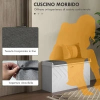 Panca Scarpiera Salvaspazio con Cuscino e Cassetto Ribaltabile per 8 Paia di Scarpe, Bianco