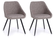Set 2 Sedie 51x44x77 cm in Similpelle Tortora