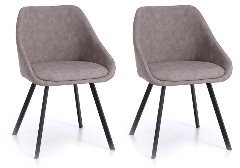 Set 2 Sedie 51x44x77 cm in Similpelle Tortora