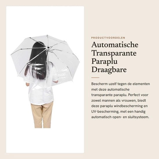 Paraplu automatico - Impermeabile al vento - Portatile - Ripiegabile - Manico antiscivolo - Protezione UV - Protezione da pioggia