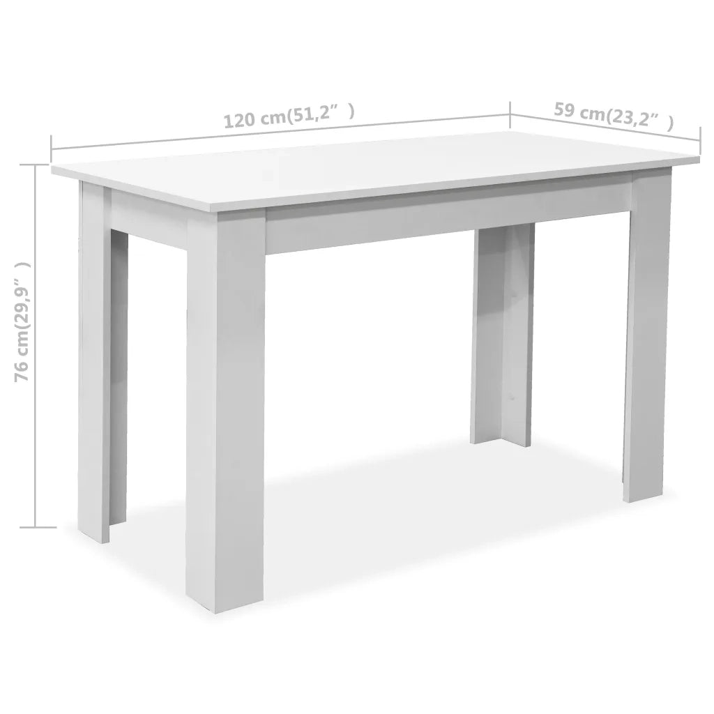 Tavolo da Pranzo e Panche 3 pz in Legno Multistrato Bianco CFW9119911