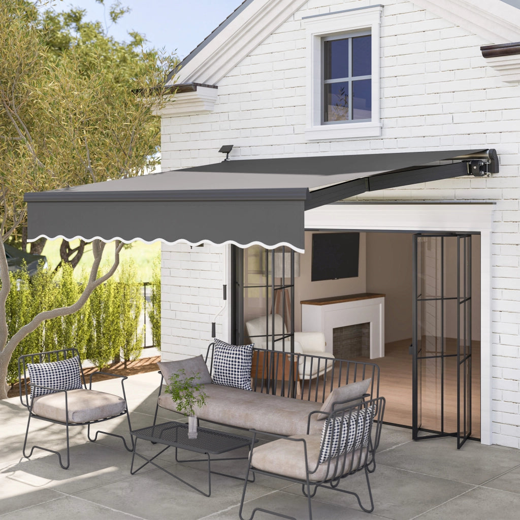 Tendone da sole a braccio con manovella ¨C zephmum ¨C Grigio 300 cm
