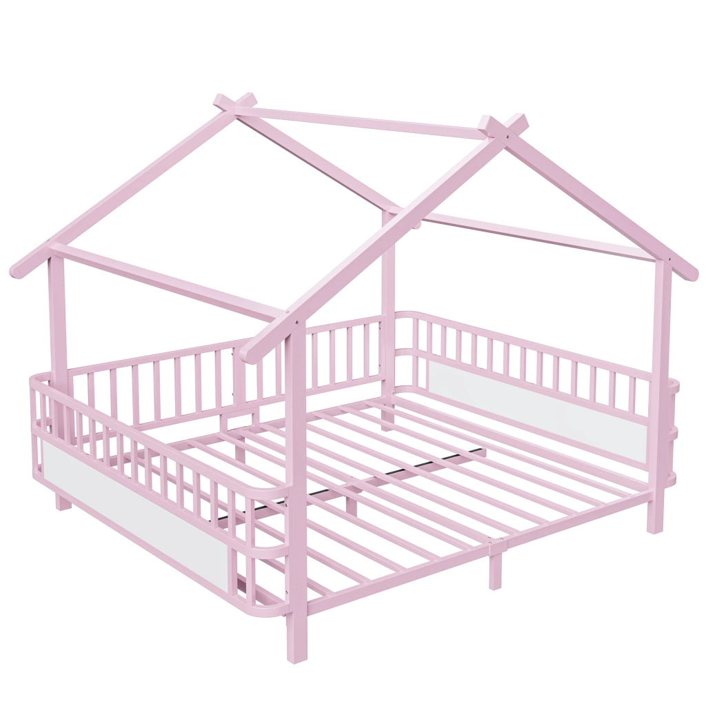 letto per bambini in metallo rosa 140 x 200 cm