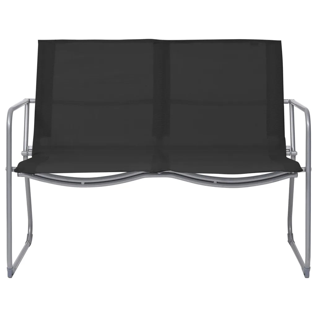 Set Divano da Giardino 4 pz in Tessuto e Acciaio Nero 44352