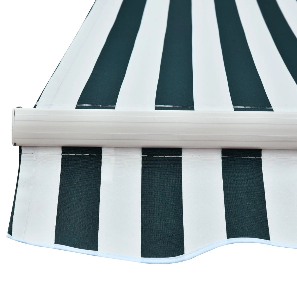 Tenda da Sole Avvolgibile a Parete 295x250 cm in Metallo e Poliestere Verde/Bianco