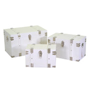 Baule legno 1-3 bianco rettangolare cm 58x34h35